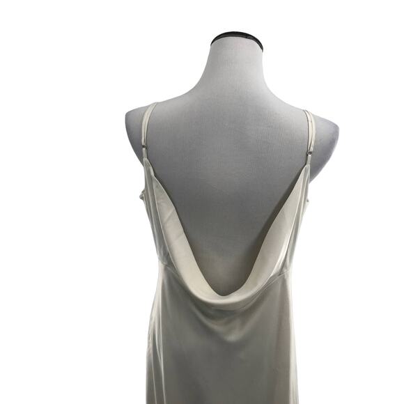 ModCloth Embrace Elegance Satin Ivory Cowl Back Maxi Dress - Picture 8 of 11